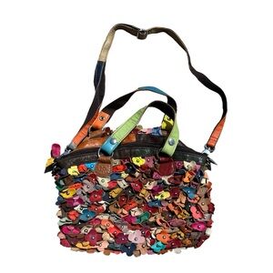 HIPPY BOHO LEATHER FLOWER HANDBAG